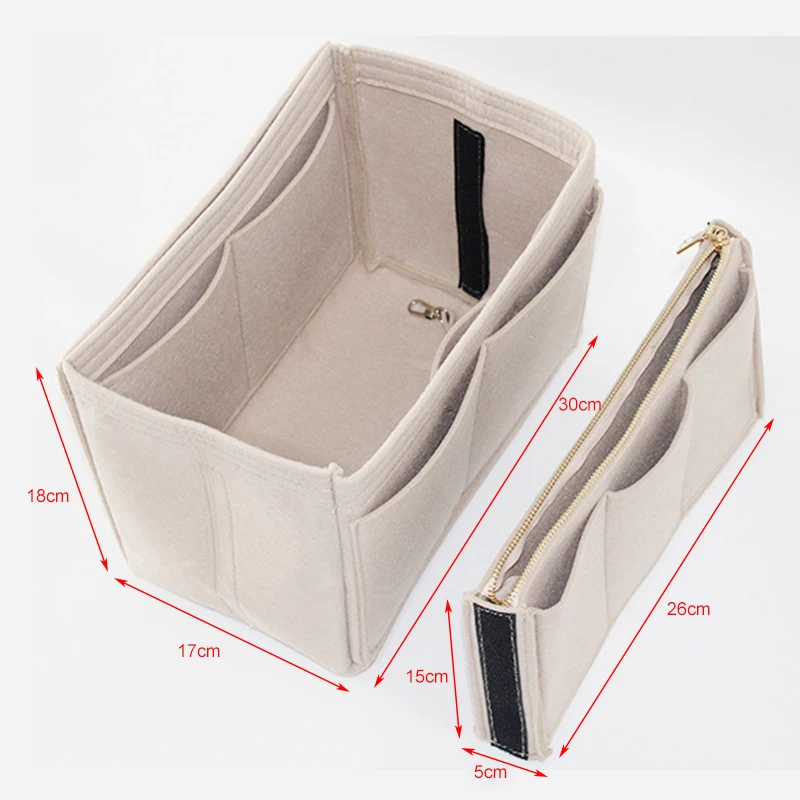 Zipper Felt Cosmetic Bag 2 Piece/ Set Women's Casual Makeup Bag Multi-function Travel Insert Bag Large Capacity Cosmetic Box Zipper Felt Cosmetic Bag 2 Piece/ Set Women's Casual Makeup Bag Multi-function Travel Insert Bag Large Capacity Cosmetic Box