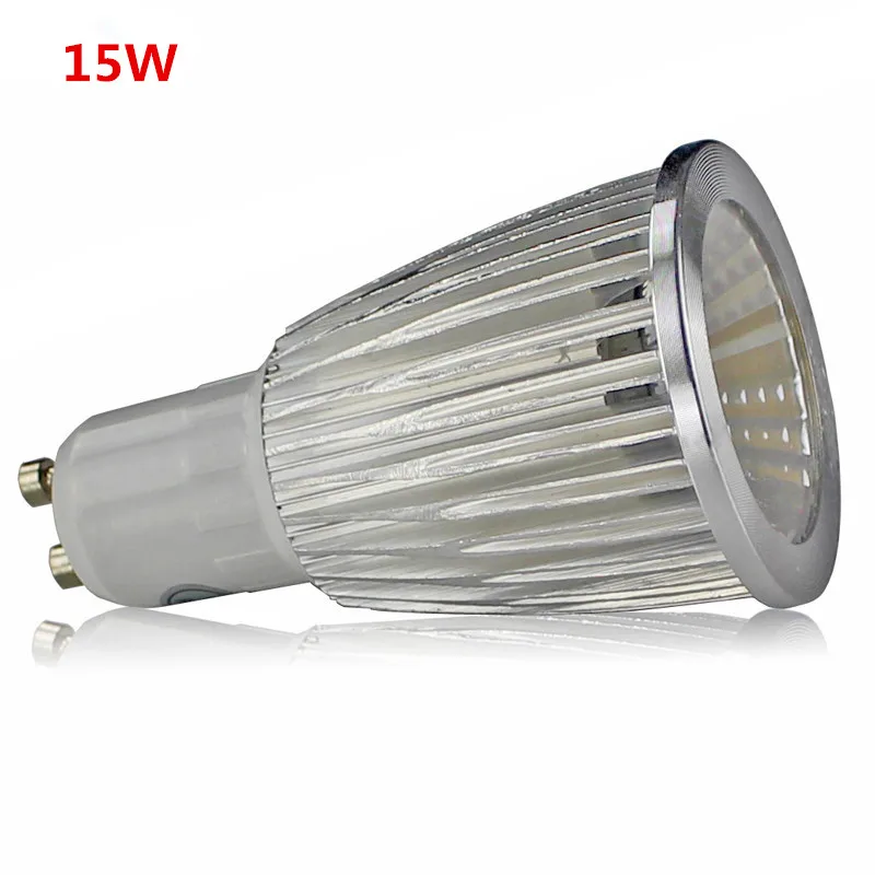Супер яркий GU10 лампа светильник светодиодный потолочный светильник с регулируемой яркостью теплый белый/белый 85-265V 9 Вт, 12 Вт, 15 Вт, GU10 COB светодиодный светильник GU10 Светодиодный точечный светильник