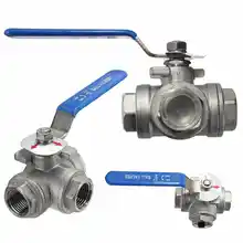 Mayitr DN15 1/2 ''Женский 3 пути L-Порты и разъёмы мяч Клапан вода, масло, воздух Винил ручка Нержавеющая сталь Клапан