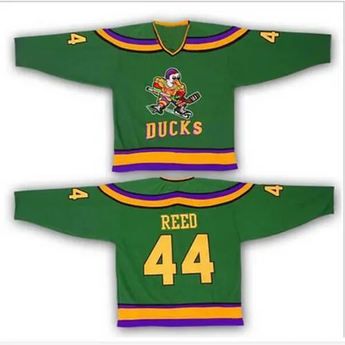 44 Fulton Reed Mighty Ducks Movie Jersey Green Stitched Sewn Throwback