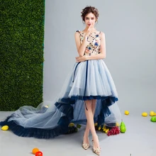 Angel Wedding Dress Marriage Evening Bride Party Prom Bridal Gown Vestido De Noiva 2017Fairy beauty, blue gray,asymmetrical 8188