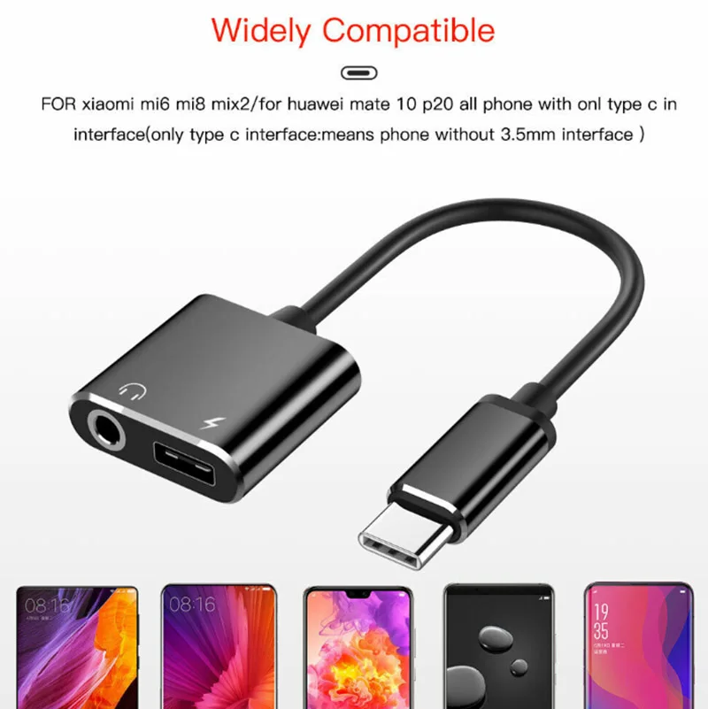 50PCS LOT DHL Free Shipping USB C Type C To 3 5mm Audio Cable Adapter Aux Headphone Jack For Huawei XIAOMI Macbook With Package