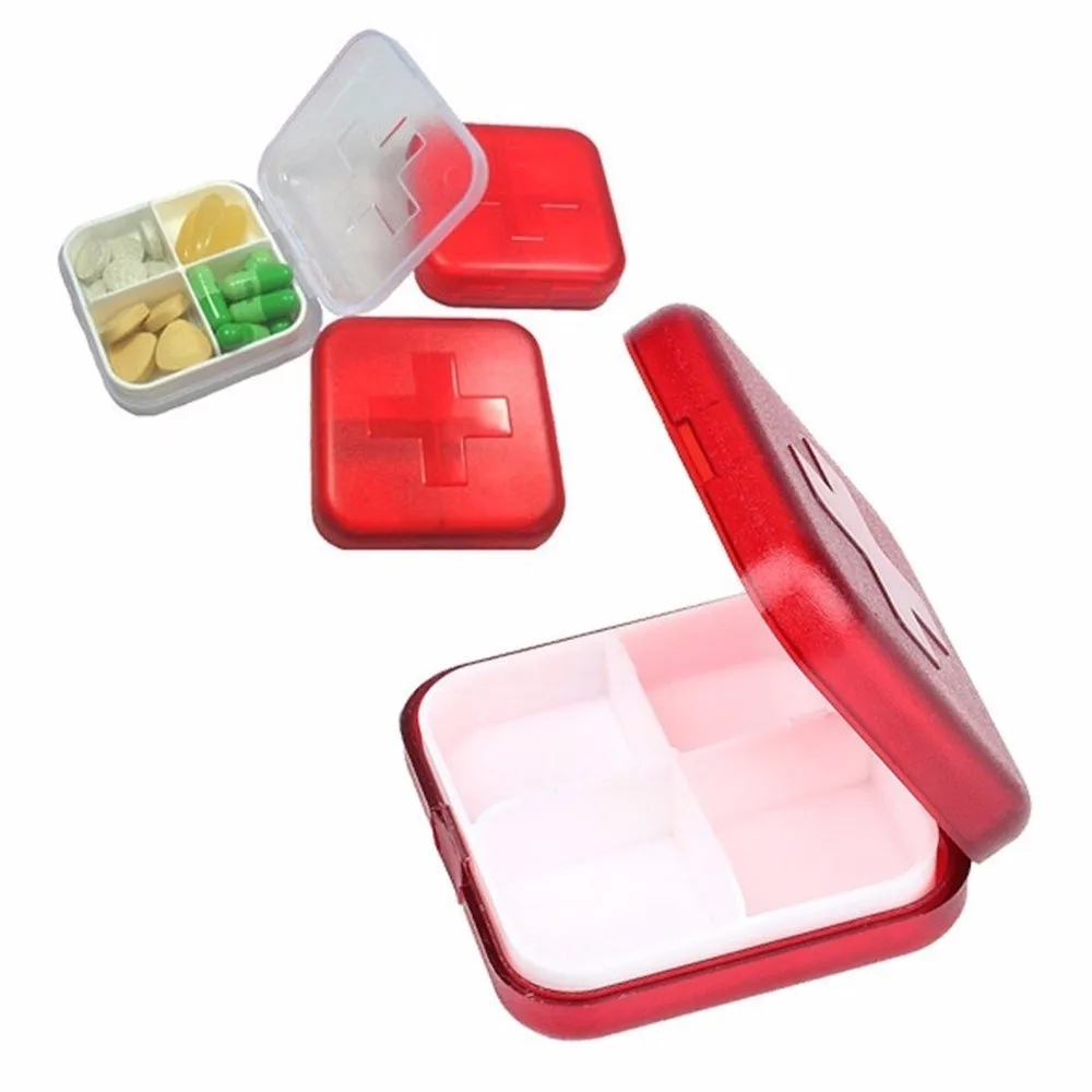 1 pcs New Arrival 4 Slot Safety Health Medicine Box Case Pill Box Case