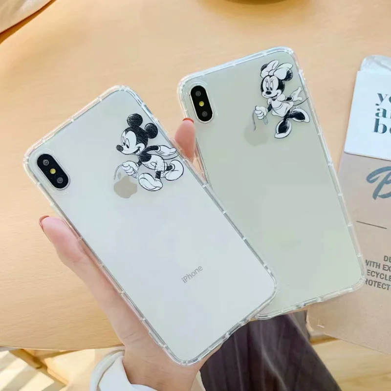 

Mickey Mouse Phone Case for iphone 6 6s 7 8 Plus Cute Anime Cartoon Soft TPU Cover Cases For iphone XS Max XR X Coque Fundas