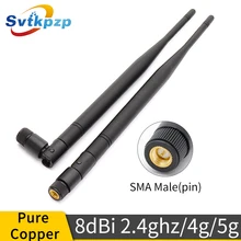 8dBi SMA Male Connector 2.4ghz Antenna WiFi Exterior Long Range 2.4G 4G 5G Antennas Universal Vhf Whip Aerial Antenna for Router 8dBi SMA Male Connector 2.4ghz Antenna WiFi Exterior Long Range 2.4G 4G 5G Antennas Universal Vhf Whip Aerial Antenna for Router