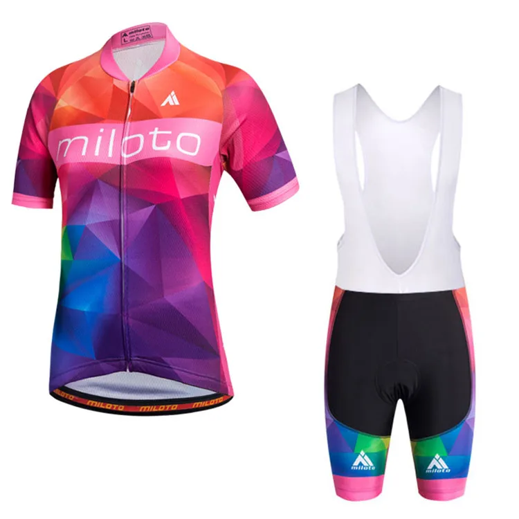 4 Miloto Women's Short Sleeve Bicycle Jersey geometric patternSpring Summer MTB Sport Bike Jersey  Cycling Clothing Ropa Ciclismo (13)