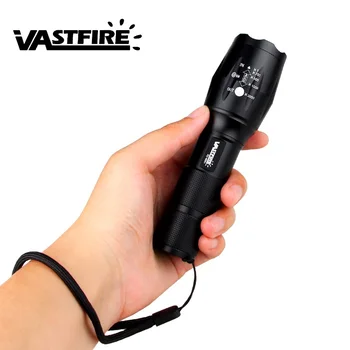 

VastFire High Quality XM-L T6 LED 1000 LM White XM-L T6 LED Water-Resistant LED Flashlight+18650 battery+Remote Pressure Switch
