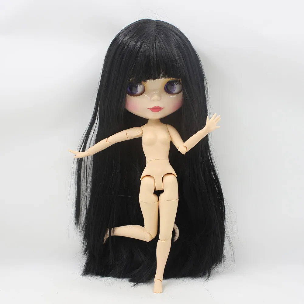Neo Blythe Doll with Black Hair, White Skin, Shiny Cute Face & Custom Jointed Body 4