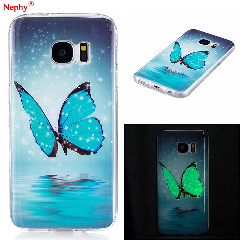 

Nephy Soft TPU Silicon Case For Samsung Galaxy S5 S6 S7 Edge S8 Plus Note 8 A8 2018 3D Luminous Cell Phone Ultra thin Back Cover