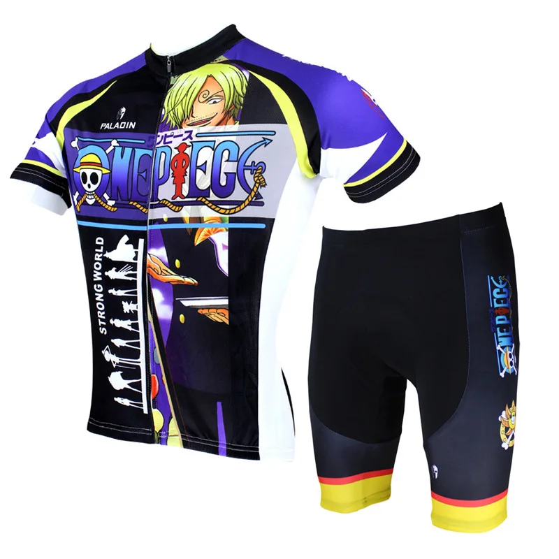 

Sanji Bicycle Jersey Black Breathable Bike jerseys for boys 3xl Short Sleeve Bike Clothes for One Piece Fans