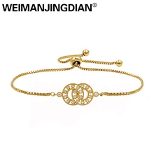 WEIMANJINGDIAN два круга крест дизайн кубического циркония с фианитом Pull String Trendsetting Bolo браслет для женщин