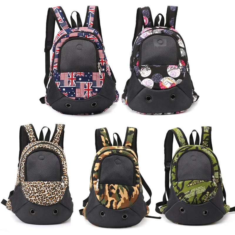 Рюкзак для перевозки животных сетка камуфляж Открытый Многофункциональный инструмент дышащие плечевые сумки с короткими ручками для маленькой собаки кошки леопарда печати B154