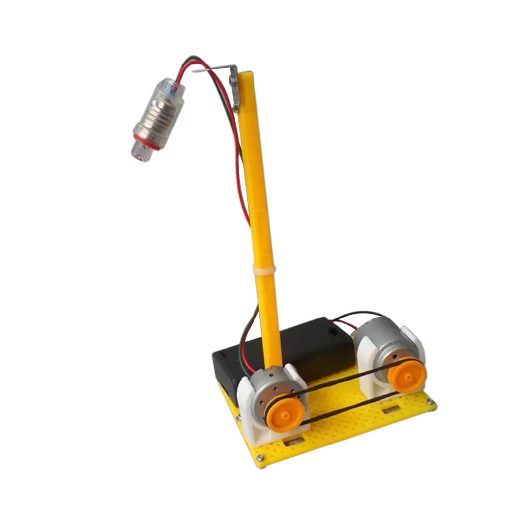 Micro Electricity Power Generator LED Motor Power Table Lamp Kids Assemble Toy