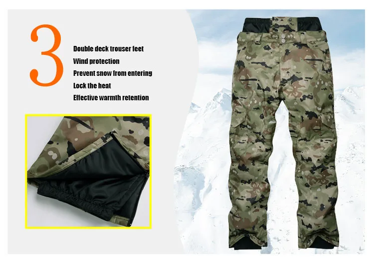 30 градусов сноуборд брюки мужские лыжные брюки водонепроницаемые 10K дышащие зимние брюки мужские брендовые лыжные брюки