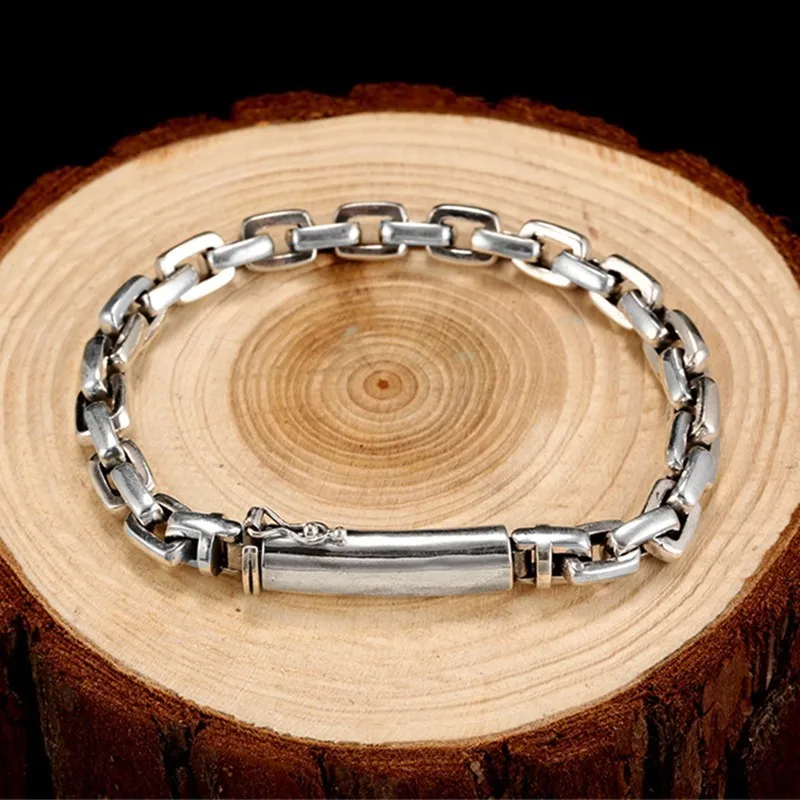 ZABRA-Genuine-925-Sterling-Silver-Bracelet-Man-7mm-Thickness-Customize-Length-Punk-Rock-Vintage-Cross-Bracelet (1)