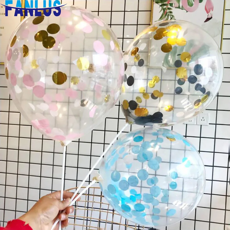 

5pcs/lot 12inch Latex Balloons Confetti Birthday Party Decorations Kids Adult Globos Balloons Baby Shower Party Favor Decoration