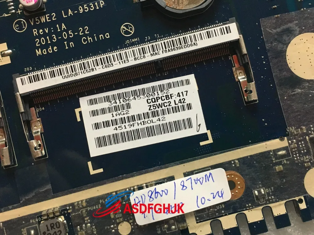 V5WE2 LA-9531P для acer aspire E1-572G Материнская плата ноутбука с SR16Z cpu NBV8N11003 TESED OK
