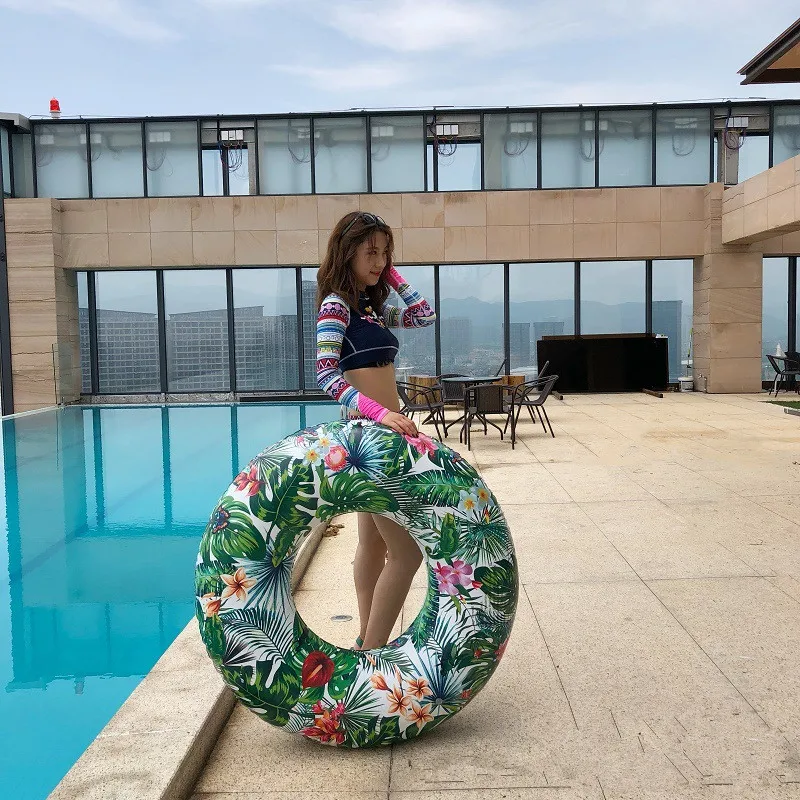 Надувное кольцо для плавания 115 см, игрушки для бассейна с рисунком леса, круг для плавания, для взрослых, для пляжа, летние, вечерние, надувные игрушки, подарок