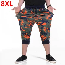 Мужские летние брюки до середины икры больших размеров, мужские тонкие камуфляжные брюки, мужская одежда больших размеров 7XL 8XL, мужские камуфляжные брюки