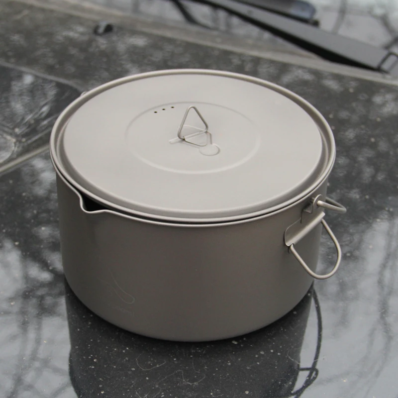 TOAKS al aire libre utensilios Camping Picnic colgar olla ultraligero de titanio olla 1600 ml o 2000 ml