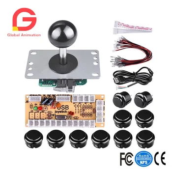 

DIY Arcade Game Button And Joystick Controller Kit For Rapsberry Pi And Windows 5 ,Pin Joystick And 10 Push Buttons