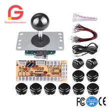 DIY Arcade Game Button and Joystick Controller Kit for Rapsberry Pi and Windows 5 ,Pin Joystick and 10 Push Buttons