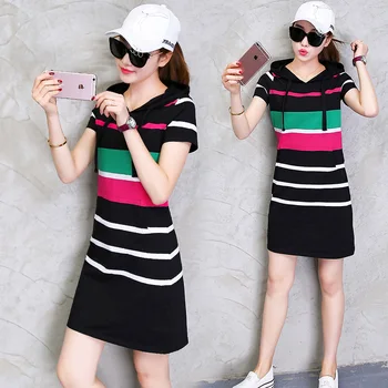 

2020 summer women's casual sweatshirt dress summer short-sleeve outerwear sportswear