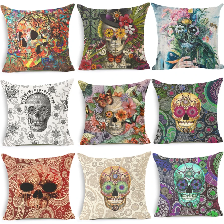 homing punk cushion covers for sofa throw pillow cover decorative pillow case skull cushion cover cotton - Decorative Pillows Cheap homing punk cushion covers for sofa throw pillow cover decorative pillow case skull cushion cover cotton - Decorative Pillows Cheap
