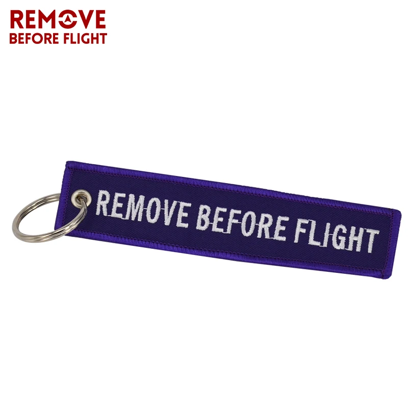 2017 Fashion Jewelry Keychain for Cars OEM Motorcycles Key Chains Purple Embroidery Key Fobs REMOVE BEFORE FLIGHT Key Chain Tag (5)