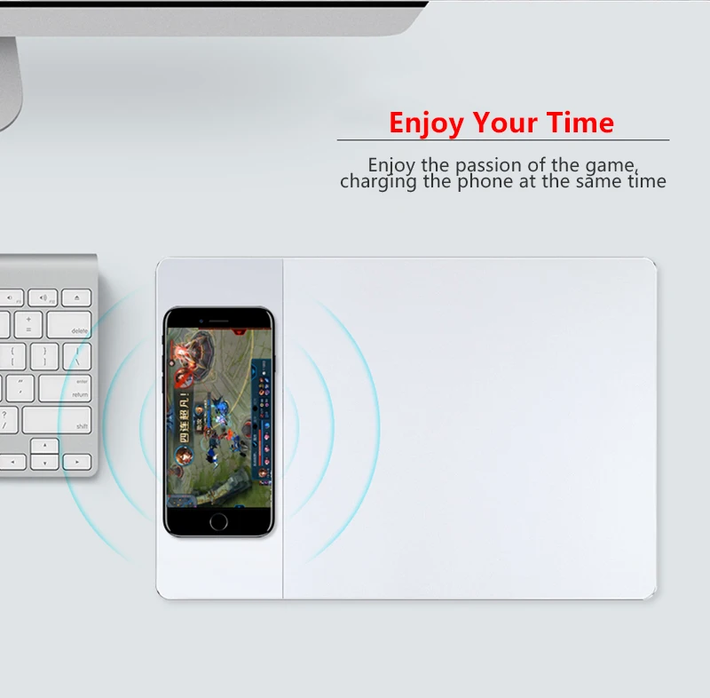 Motospeed P91 беспроводной зарядный компьютерный геймер Коврик для мыши зарядка мобильного телефона двойной не скользящий коврик для мыши зарядное устройство для ПК компьютера