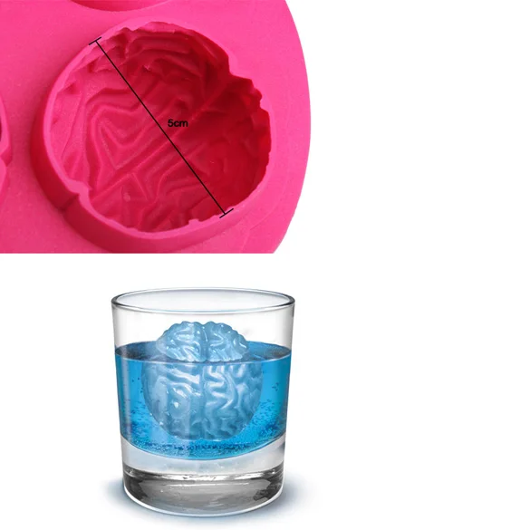 Партия Пейте Льда Лоток Прохладный Brain Shape Ice Cube Замораживание Mold Ice Maker Плесень hv3n