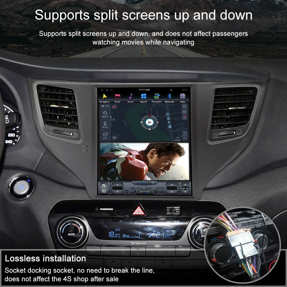 Best ZWNVA Tesla IPS Screen Android 7.1 Car No CD DVD Player Radio GPS Navigation For Hyundai Tucson 2015 2016 2017 2018 Headunit 6
