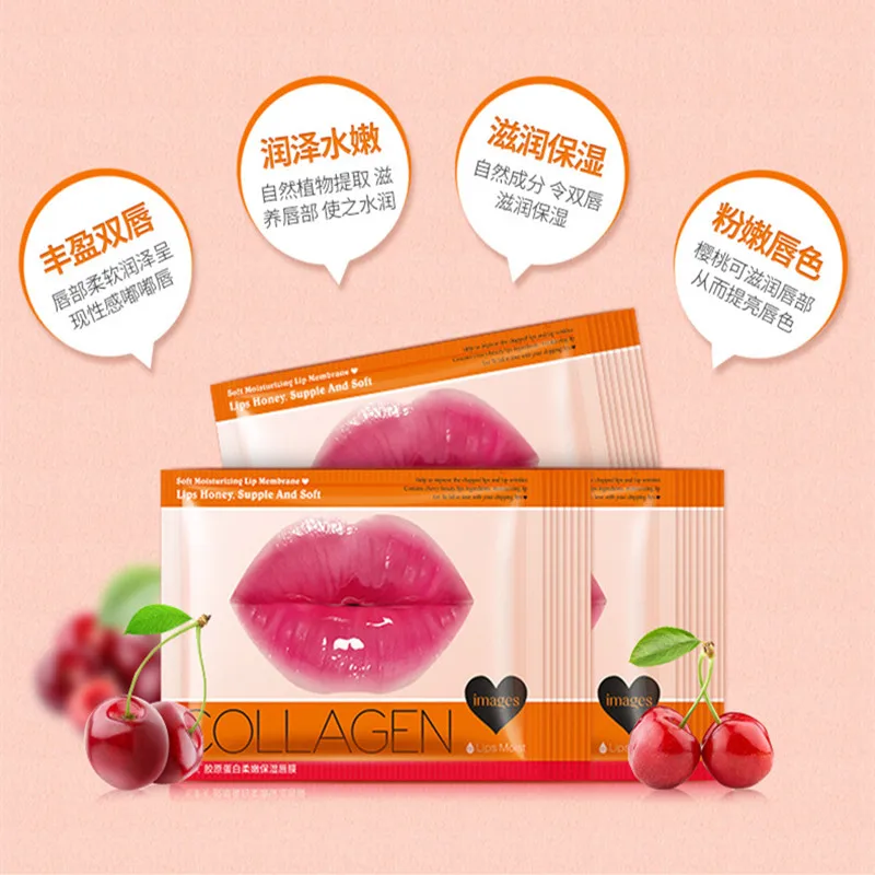 IMAGES 10PCS Beauty Mask For Lip Plumper Moisture Essence Crystal Collagen Lip Mask Pads Patch Pad Gel Lips Enhancer Cosmetics 9