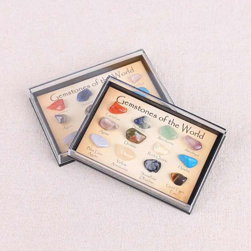 12 шт смешанные необработанные природные камни минеральные руды образцы рок Коллекция с коробкой
