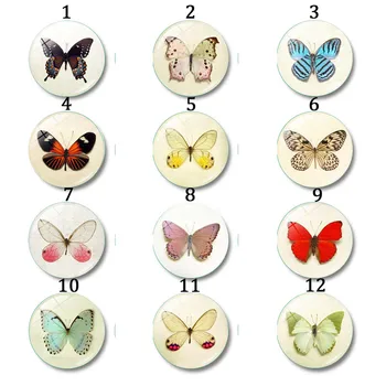 

12-30mm Glass Cabochon Beautiful butterfly Art Pendant Making Photo Cameo Cabochon Setting Supplies for Jewelry Accessories