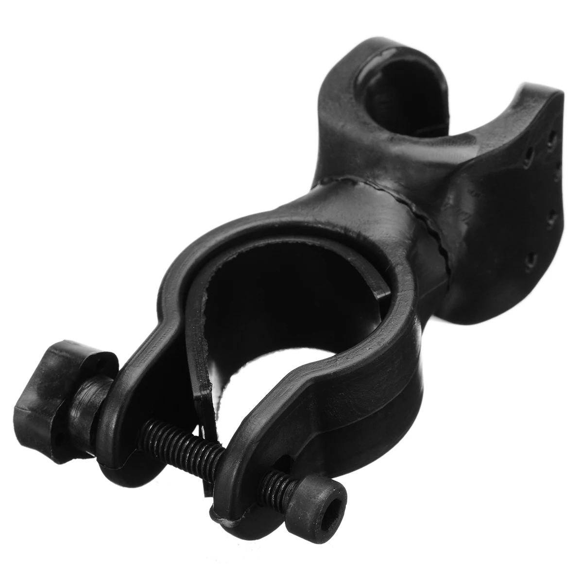 Black Flashlight Clip Metal Detector Detecting Pin Pointer Adjustable Flashlight Holder Mount Clip Clamp 10.5 x 6 x 3.3cm