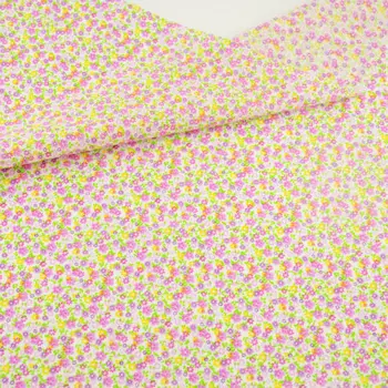 

New Arrivals Purple Flowers and Green Leaves Design 100% Cotton Fabric Telas Clothing Home Textile Patchwork Scrapbooking Tecido