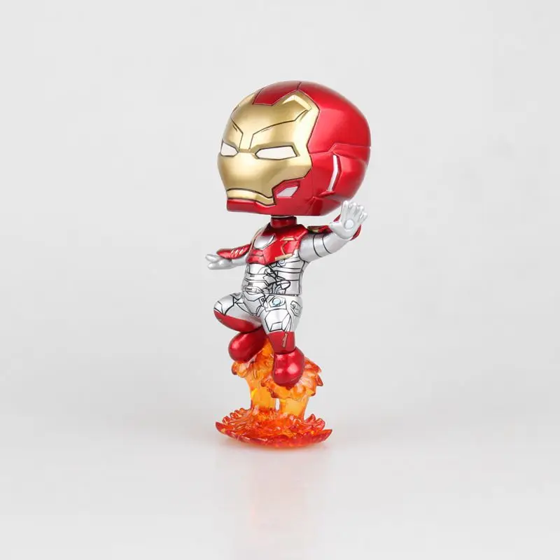 

Super hero Marvel Avengers Tony Stark SHF Iron Man Captain Marvel MK50 Action Figure Q version Toy PVC Model for kids Gift