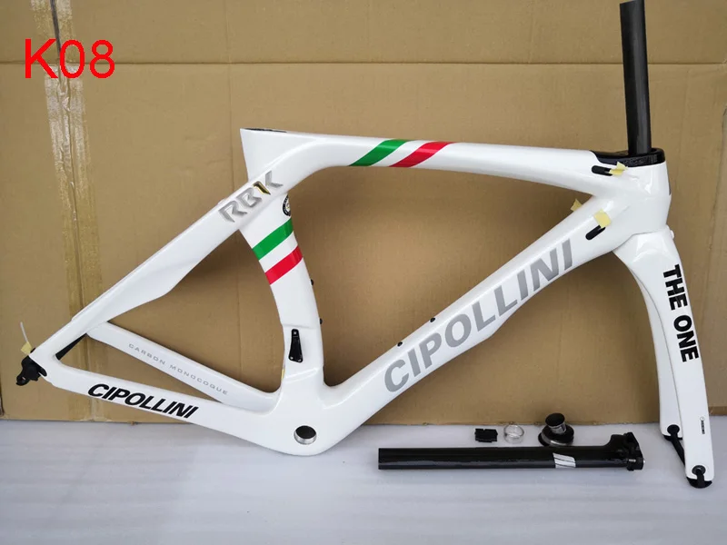 Черно-белая карбоновая рама для шоссейного велосипеда Cipollini RB1K THE ONE Frame 3K UD полностью углеродное волокно для шоссейного велосипеда