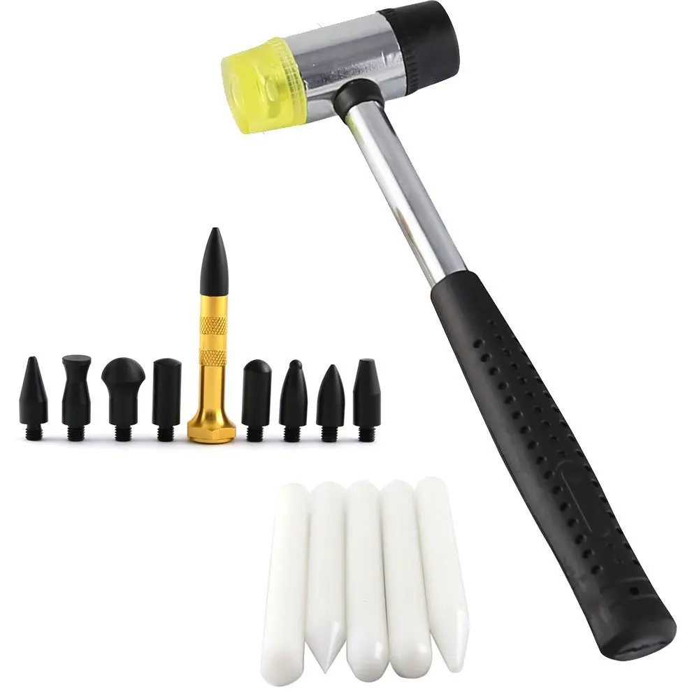SWHGYWHZ Aluminum Tap Down Auto Repair Dent Removal PDR font b Tools b font Rubber Hammer