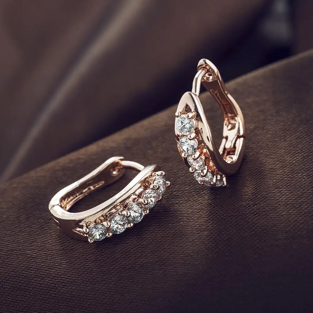 Серьги кольца женские посеребренные с фианитами и кристаллами|earring charms|multicolor