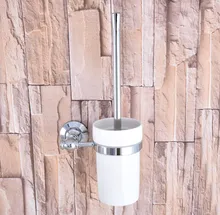 Wall Mounted Polished Chrome Brass Bathroom Toilet Brush Holder Set Bathroom Accessory Single Ceramic Cup mba795 Wall Mounted Polished Chrome Brass Bathroom Toilet Brush Holder Set Bathroom Accessory Single Ceramic Cup mba795