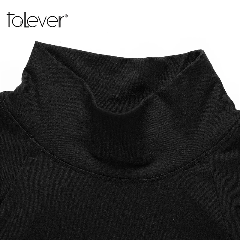 Autumn Winter Sexy Black Long-Sleeve Turtleneck Jumpsuit Women Basic Slim Bodysuit Female Fashion Jumpsuits Plus Size Talever