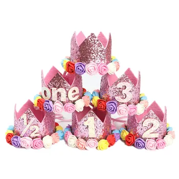 

Baby Girl Hair band Artificial Delicate Crown Hiar Clip Flower Headbands Birthday Hair Rope Princess Baby Hair Accessories D0917