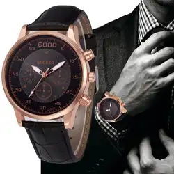 Роскошные изысканные мужские часы, повседневные Аналоговые кварцевые наручные часы с кожаным ремешком, мужские часы bayan kol saati reloj hombre # D