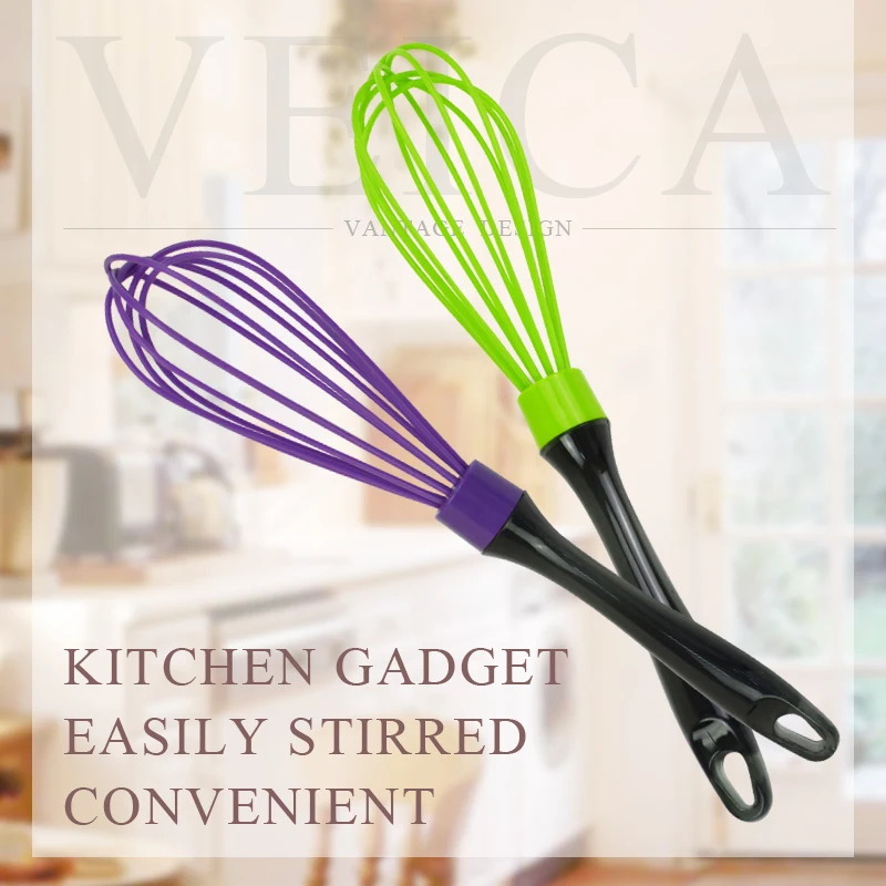 2 Color Silecone Kitchen Food grade Silicone Egg Beaters Eggbeater