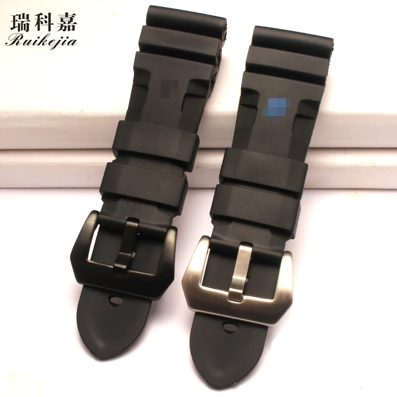 

Suitable for P-anerai fat sea watch strap silicone belt 24 26mm men's rubber strap waterproof and sweatproof PAM380 351 111 396