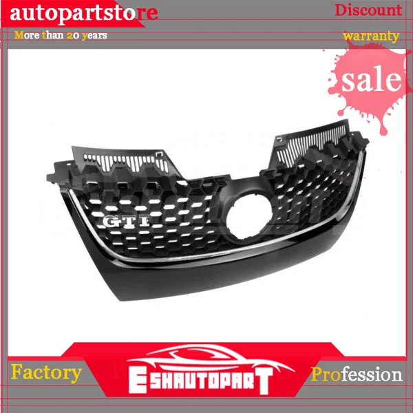 

Black Main Upper Hex Mesh Grill Grilles Chrome Trim For VW MK5 Jetta GLI GTI 2006 2007 2008 2009 D10