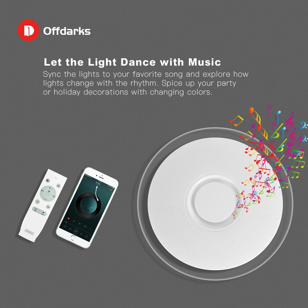  Smart led ceiling Light RGB Dimmable 25W 36W 52W APP control Bluetooth & Music modern Led ceiling l - 32787017956