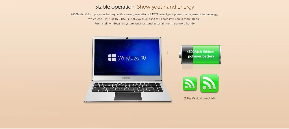 Ноутбук Bben 14," ноутбук FHD предустановленный Win10 Intel Apollo Lake N3450 Четырехъядерный 4 ГБ ОЗУ 64 Гб emmc wifi usb3.0 type-c